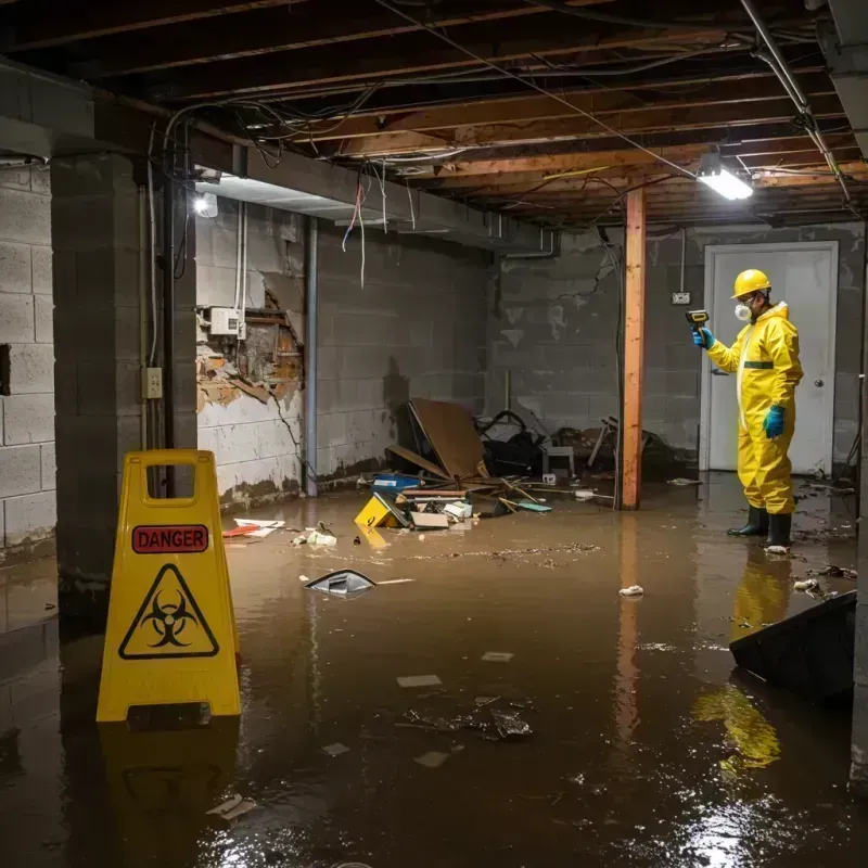 Flooded Basement Electrical Hazard in Owasso, OK Property